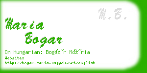 maria bogar business card